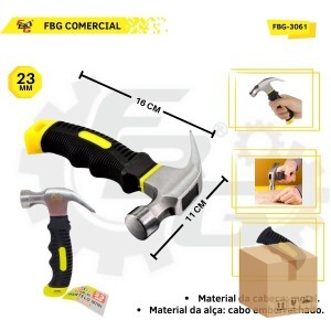 FBG-M 3061 MARTELO MINI C/ CABO EMBORRACHA 23MM