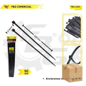 FBG-3264 ABRAÇADEIRA DE NAYLON 5.4 X 500MM PACOTE C/ 50 UNI
