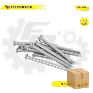 FBG-3354 KIT PREGO DE ACO C/10 PCS 3.0X62MM 8X12