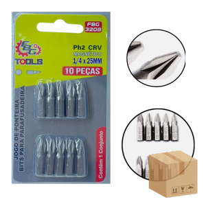 FBG-M 3208 PONTEIRAS BITS P/PARAFUSADEIRA 10 PÇ